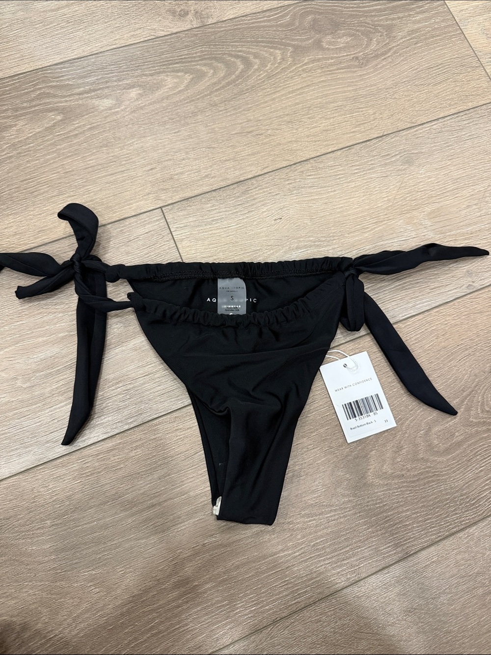 NWT Black Tie-Side Bikini Bottom